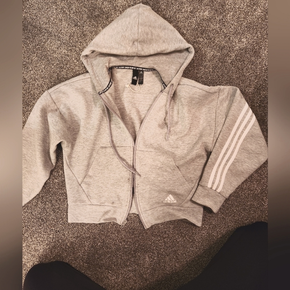 Adidas.crop zip up